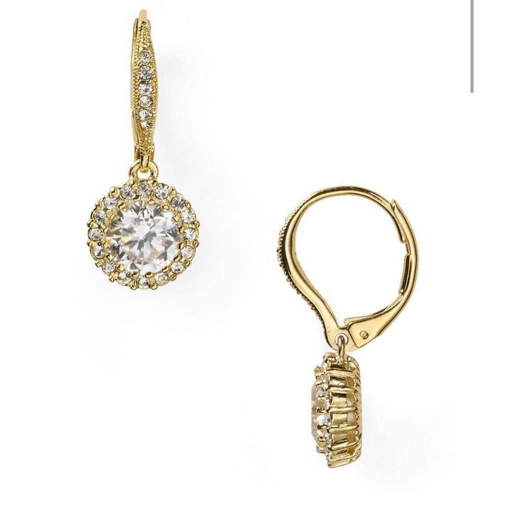 Nadri - Framed Round Cubic Zirconia Drop Earrings